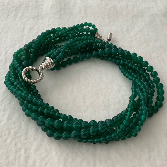 TIFFANY & CO. Vintage Green Onyx Multi-Strand Torsade Necklace - Picture 5 of 14